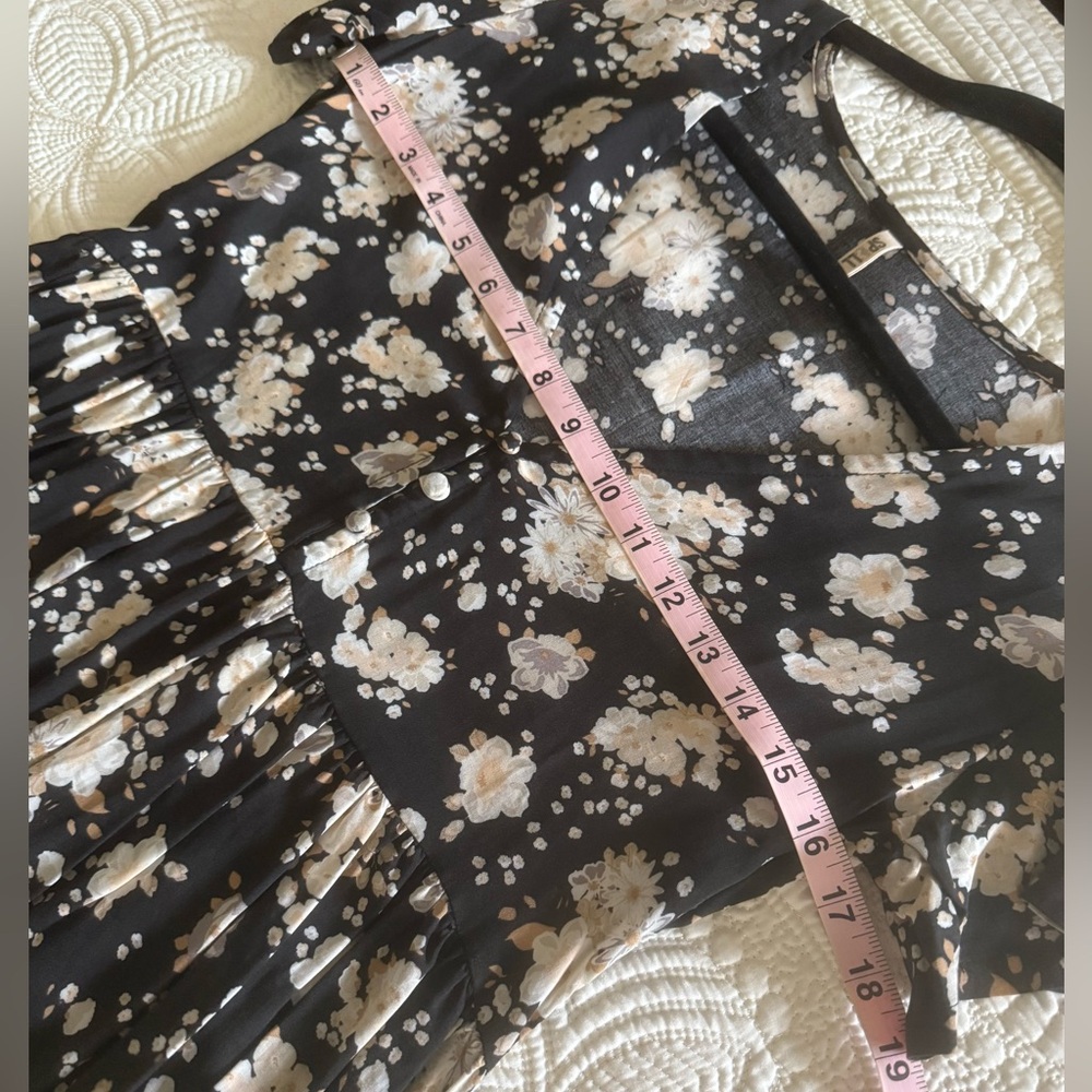 Spell Black Floral Mini Dress with Cream Flowers - Picture 9 of 14